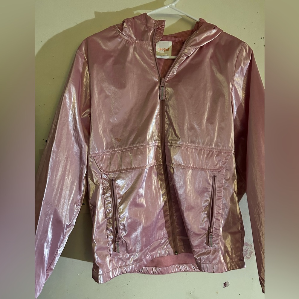 Cat & Jack Metallic Pink Kids Raincoat